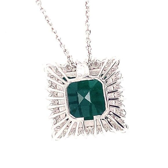 Diamond Emerald Necklace 18" Platinum 9.70 TCW GIA Certified $16,950 921902 - Picture 6 of 11